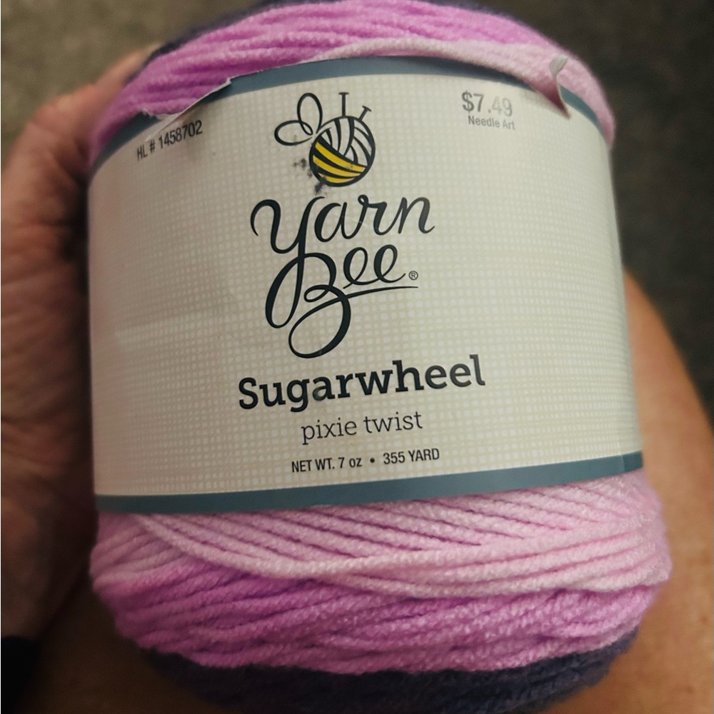 Yarn Bee Sugarwheel yarn lot of 2 yarns in Pixie Twist new